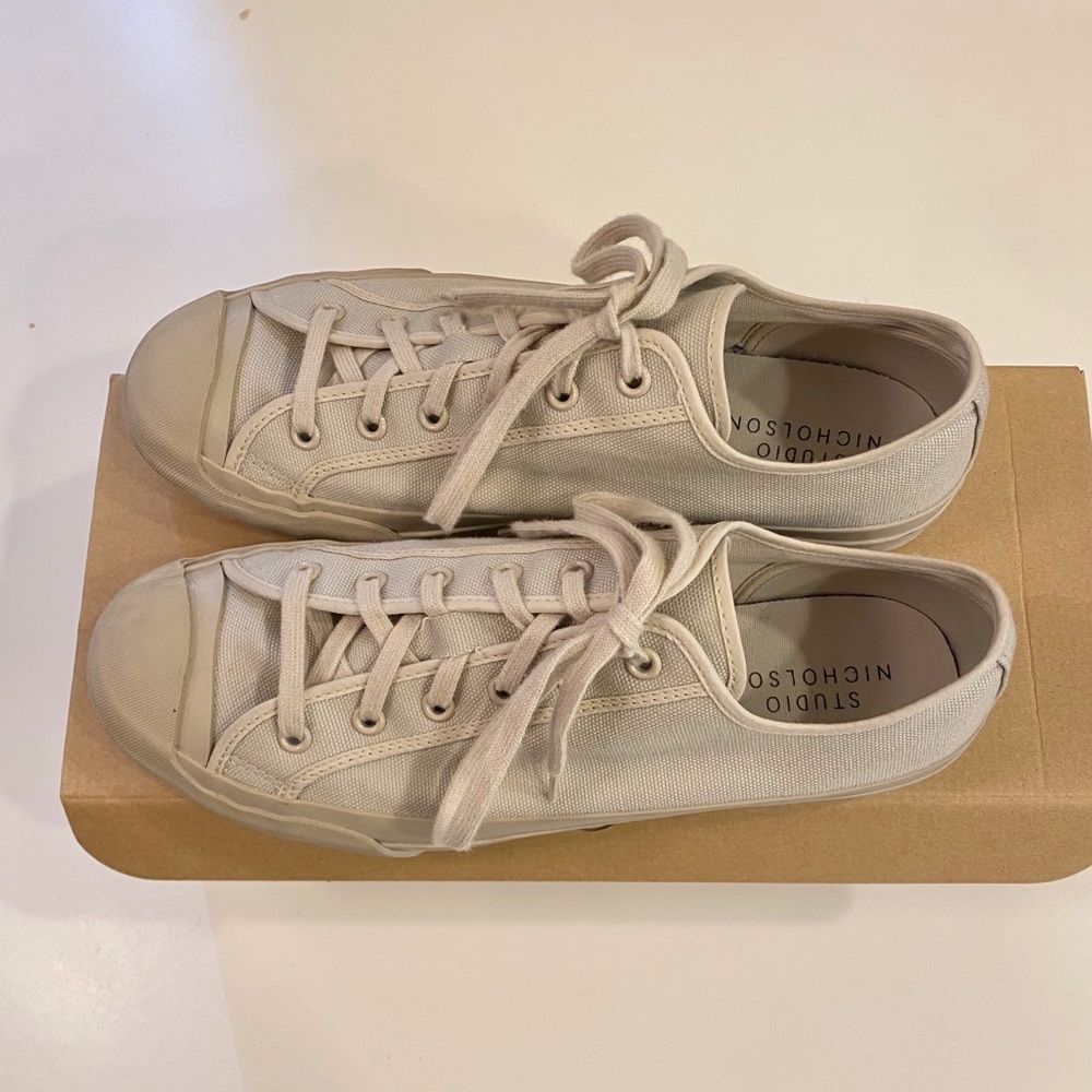 Studio Nicholson Unisex Dove Canvas Sneakers - Picture 4 of 8